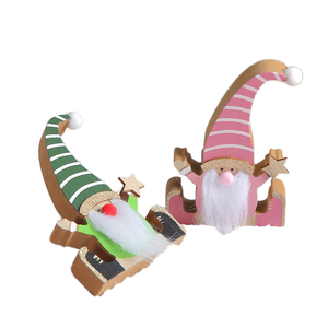 Décorations de Noël transfrontalières créatives Elfe en <span class=keywords><strong>bois</strong></span> et vieil homme jardin nain Micro paysage artisanat - Product Image 5