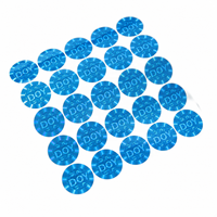 Fournisseur d'étiquettes holographiques imperméables découpées sur mesure, autocollant holographique rond avec logo bleu personnalisé pour casquette