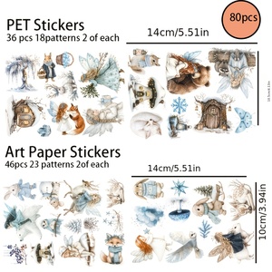 JAI IMAN Set di 80-84 Adesivi in PET e Carta Artistica con Fata del Bosco e Animali per Forniture di Scrapbooking - Product Image 2