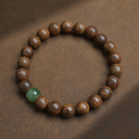Bracelet en bois de santal doré 8mm 6mm 10mm, perles bouddhistes en bois à boucle unique, bijou unisexe, cadeau, bracelet perlé en bois