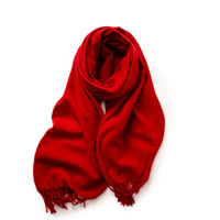 Écharpe en cachemire doux et polyvalente ALICE OEM, couleur unie, avec franges, pour femme, hiver, chaude, unie, à pompons, châle en pashmina
