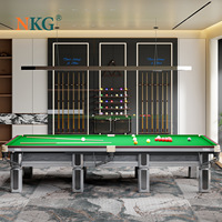 Table de billard NKG en bois massif de 12 pieds, norme internationale, style britannique, neuve, avec queues de billard pour adultes