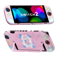 Coque de protection rose Lolita Cat en gros pour Nintendo Switch 2, cadre rigide en PC avec coque de remplacement en silicone pour Joy-Con