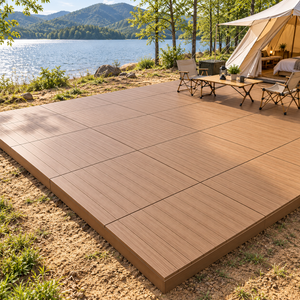 Plataforma Modular Prefabricada para Terraza de Playa, de WPC, con Pedestal Ajustable de Acero Galvanizado, Impermeable, para Instalación DIY - Product Image 1