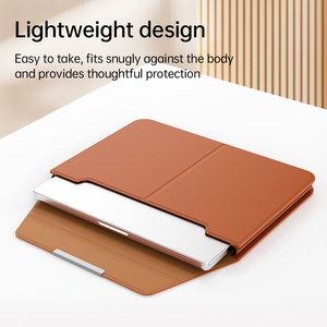 Nueva bolsa de transporte para portátil para <span class=keywords><strong>Macbook</strong></span> Pro 14 "<span class=keywords><strong>Air</strong></span> 15" A2941 M2 funda para portátil 3 en 1 alfombrilla de ratón soporte plegable bolsas de cuero PU - Product Image 4