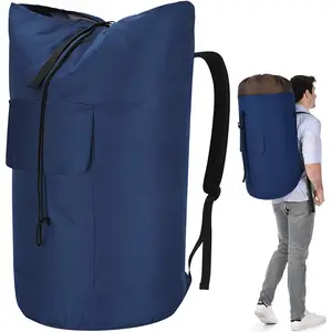 Ekstra büyük dayanıklı sağlam su geçirmez seyahat yurt kamp yastıklı omuz askısı ile hediye sepeti çamaşır sırt çantası