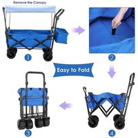 Chariot pliant d'extérieur en promotion avec auvent, poussette pliable pour bébé, chariot de camping pour enfants