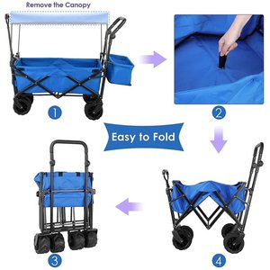 Carrito Plegable para Exteriores en Oferta, Cochecito Plegable para Niños con Toldo, Carrito de Camping para Niños - Product Image 6