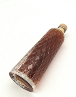 Bouteille en verre cristal vide de 750 ml de haute qualité, prix d'usine, design moderne, avec bouchon en liège pour spiritueux, vin, whisky, vodka, tequila