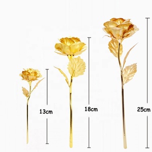 Cadeaux <span class=keywords><strong>de</strong></span> mariage pour les invités saint-<span class=keywords><strong>valentin</strong></span> plaqué or Rose artificielle 24K fleur <span class=keywords><strong>de</strong></span> Rose dorée - Product Image 2