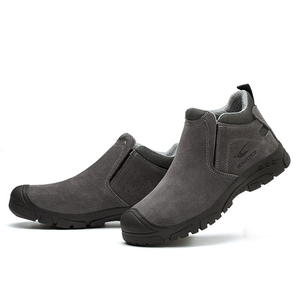 Chaussures de sécurité en cuir pour hommes, gris foncé, 6KV, isolation électrique, Composite, bottes de travail industrielles pour hommes - Product Image 1