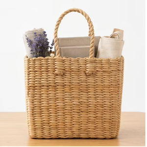 Cesta de Yute Natural Tejida con Asas Trenzadas, Bolsa de Almacenamiento Ecológica para Compras y Organización del Hogar - Product Image 3