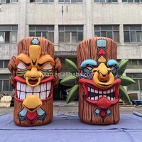 Lumière Led Tiki Gonflable Totem Masque Ballon Gonflable Totem Colonne Evénement Arbre Pilier pour Publicité Décoration