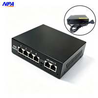 Switch PoE de 4 puertos 10/100Mbps con 2 puertos de enlace ascendente, compatible con AI Watchdog, estable para cámaras IP y AP de red 1024PS