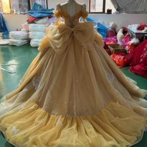Robe de bal Quinceañera Jxs08 Royal Plus Size avec volants et appliques en dentelle, robe de luxe en cristal sur mesure - Product Image 4