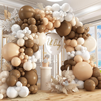 Kit d'arche de ballons personnalisée pour fête, arche de ballons marron pour anniversaire, ours en peluche, fête de naissance, décoration de fête