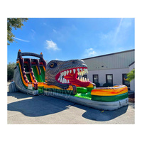 Toboggan aquatique gonflable électrique pour enfants de qualité commerciale, 22 pieds, avec piscine, en forme de méduse