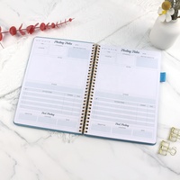 Benutzer definierte hochwertige Spiral Dairy Notebook Hochzeit Wochen planer Hardcover Büro dünnes Leder Notebook für Studenten