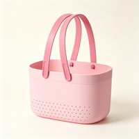 Panier de Douche Portable Grande Capacité avec Poignée Souple, Panier de Rangement de Bain en Plastique à Drainage Creux, Organisateur de Salle de Bain Empilable