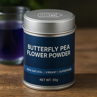 Bubuk Ekstrak Herbal Bunga Kacang Kupu-kupu Alami 100% Murni Alami Blue Matcha Kemasan Vakum Drum Kualitas Makanan Sehat
