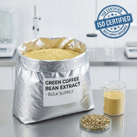Extrait de grains de café vert de haute qualité en poudre 15%-45% d'acide chlorogénique |   Approvisionnement en gros |   Extrait naturel d'herbes Green Life