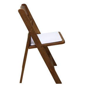 Chaise rembourrée pliante en résine d'aspect bois/chaise Wimbledon en résine/chaise pliante <span class=keywords><strong>americana</strong></span> avec coussins de siège blancs - Product Image 2