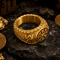 Bague JLM en acier inoxydable Viking Vegvisir pour homme, boussole runique nordique, amulette de motard, style rétro païen, cadeau bijou pour petit ami