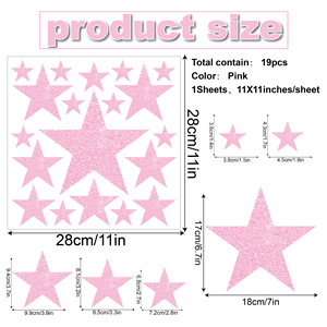 Calcomanías de pared de estrellas, pegatinas de pared con purpurina, decoración del hogar, armario, guardería, habitación de niños, pegatinas con purpurina <span class=keywords><strong>para</strong></span> niños - Product Image 5