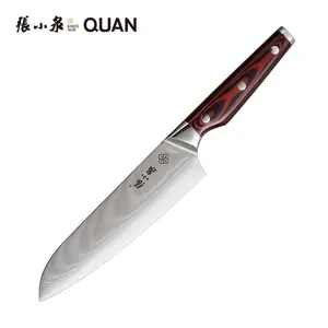 Cuchillo de Damasco cuchillo individual G10 proveedor Venta caliente cuchillo santoku