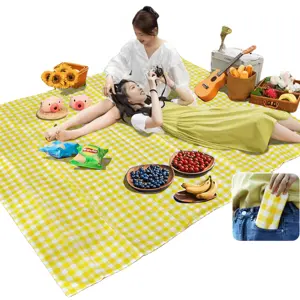 Portable Pocket Picnic Mat Beach Mat for Outdoor Camping & Travel WaterProof Sand proof Foldable Mat for Spring Outings & Parks