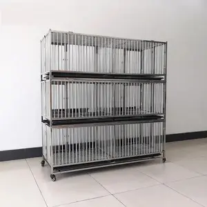 High Quality Stainless Steel New Silver Animal Birds 3-layer Pigeon Coop With Pigeon Accessories