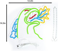 Enseigne néon monstre dinosaure multicolore à intensité variable avec contrôle Bluetooth pour salle de jeux, voiture et décoration de bâtiment