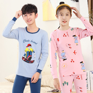 Conjuntos de <span class=keywords><strong>pijamas</strong></span> de punto para <span class=keywords><strong>adolescentes</strong></span>, ropa interior térmica para niñas, 100 algodón, para <span class=keywords><strong>invierno</strong></span> - Product Image 3