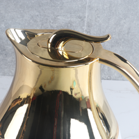Cafetera árabe de 1L con cabezal dorado, termo de plástico, para té y café, gran oferta