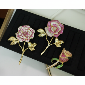 Joyería de moda 925 plata esterlina flor delicada broche de lujo para mujer - Product Image 1