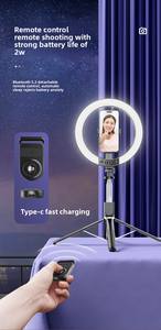 Vente en gros P220Q vente chaude 10 pouces LED lumière droite TikTok anneau lumière <span class=keywords><strong>lampe</strong></span> Selfie bâton pour photographie maquillage diffusion en direct - Product Image 3