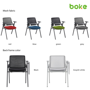 Silla de entrenamiento plegable de malla personalizada con bloc de notas, tableta de mesa para la escuela, sala de conferencias, estudio, personal de oficina - Product Image 4