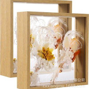 Wood Dried Flower Frame Rectangle Natural Color Handmade <b>Shadow</b> <b>Box</b> Display Frame For Home Decor - Product Image 2