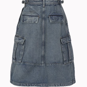 Jupes courtes taille haute fendues au dos pour femmes, maxi jeans d'été, robe sexy <span class=keywords><strong>jupe</strong></span> <span class=keywords><strong>en</strong></span> <span class=keywords><strong>jean</strong></span> cargo pour femmes - Product Image 5