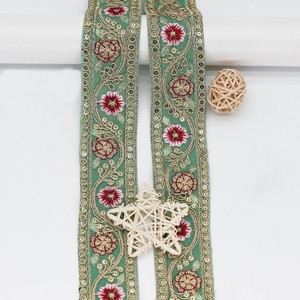 Ruban de broderie florale multicolore, garniture en dentelle, ruban d'accessoire de couture ethnique - Product Image 5