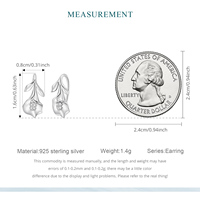 Boucles d'oreilles créoles en argent sterling 925 étincelantes Calla Lily Crochets d'oreille en forme de fleur brillante à la mode