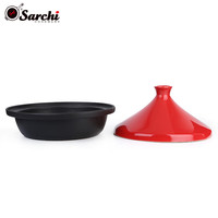 Tagine en fonte de qualité supérieure, panneau en fonte de style marocain, tagine en fonte avec couvercle en céramique