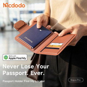 Porta Passaporto Mcdodo 418 con Localizzatore Compatibile con l'App Find My, Portata 50m, Modalità Anti-Smarrimento, <span class=keywords><strong>3</strong></span> Slot per Carte, Portafoglio da Viaggio in Pelle - Product Image 2