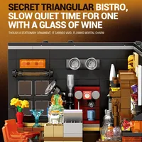 Reobrix 66304 MOC Ancien Bar à Vin avec Tourne-disque, Kits de Modèles de Scène Urbaine, Briques de Construction, Ornements de Bureau, Cadeaux