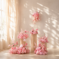 Ensemble de décoration murale en fleurs artificielles roses pour l'affichage en magasin, la décoration d'événements de mariage