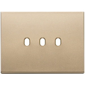 Vintage Satin Gold Wall <b>Plate</b> 3 Gang 12.5x9.5 Cm <b>Switch</b> <b>Cover</b> - Product Image 1