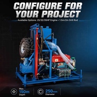 Foreuse mobile sur roues pour puits d'eau 100m 150m, machine de forage agricole pour l'irrigation domestique