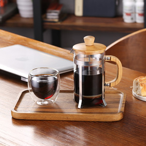 Eco-friendly Wholesale Eco-friendly Wooden Bamboo Lid 304 Stainless Steel Filter Coffee Plunger French Press Coffee Maker