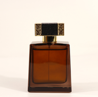Flacon de parfum en verre ambré de 50 ml à brume fine, flacon pulvérisateur de parfum vide de 100 ml de haute qualité avec couvercle