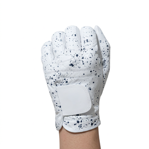 Gant de golf en cuir PU blanc imperméable et respirant avec motif à pois bleus, antidérapant, pour main droite, unisexe, fermeture à enfiler, sport - Product Image 6